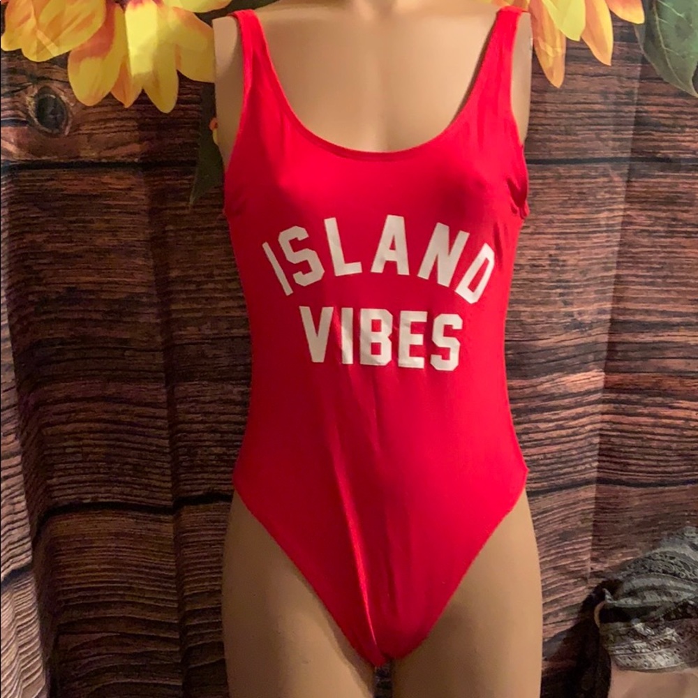 New Island Vibes Red one piece swimsuit large